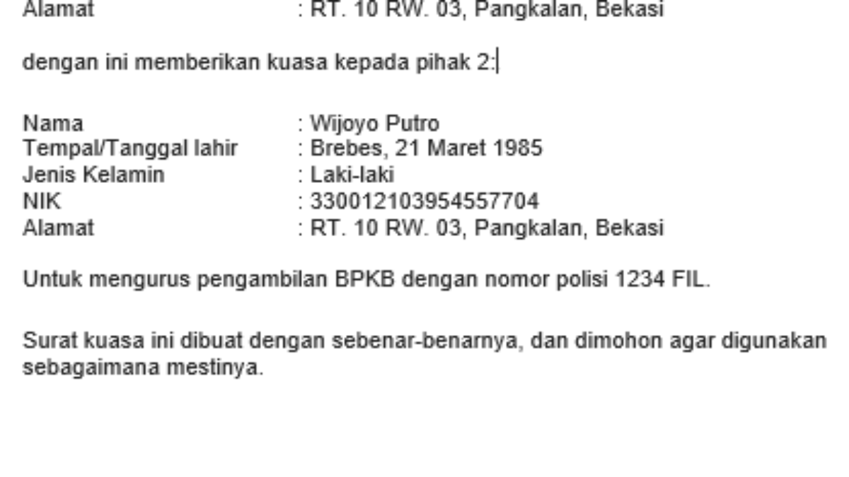 Contoh Surat Kuasa Khusus Ptun - Contoh Surat Resmi